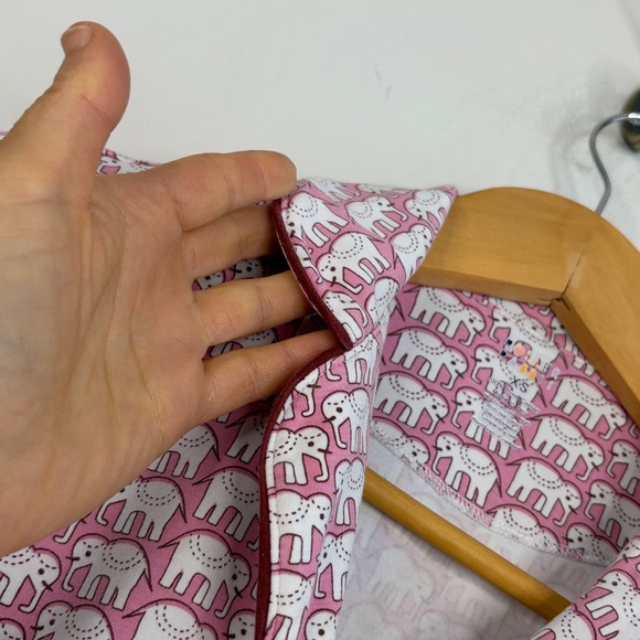 Roller Rabbit Hathi Polo Pajamas Womens XS Pink White Elephant Short Sleeve Pjs - Picture 6 of 16